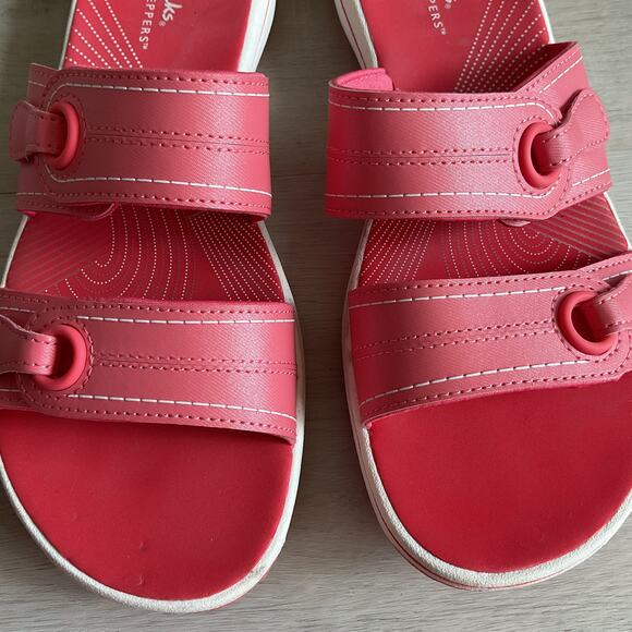 Clarks Cloudsteppers Breeze Maye Womens Strappy Sandals Pink and White Size 8 - Picture 3 of 12